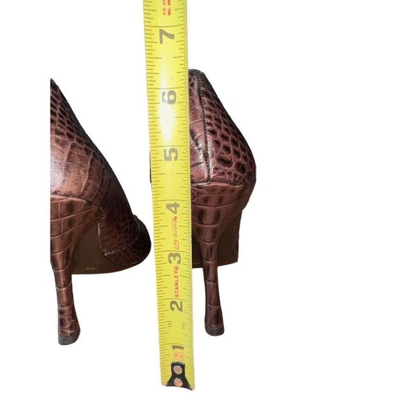 BCB Girls Katchen-BC Chocolate Color Crocodile Pattern Pointed Toe Womens Sz 10 - Picture 8 of 14